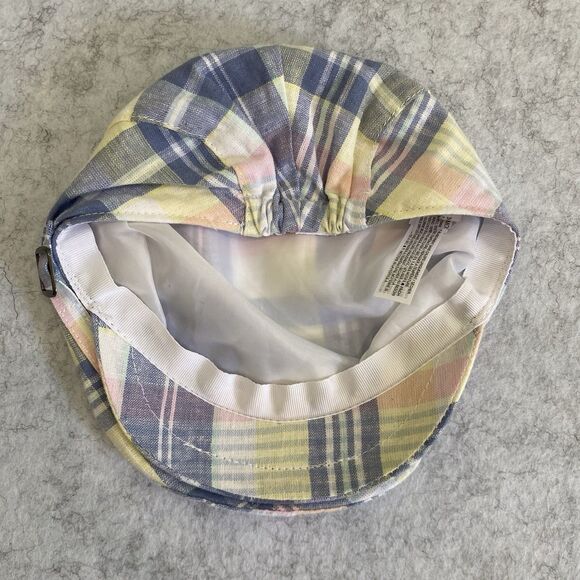 Janie & Jack Striped Linen Newsboy Hat Cap Size  3-6 monthsSummer preppy Plaid - Picture 6 of 6